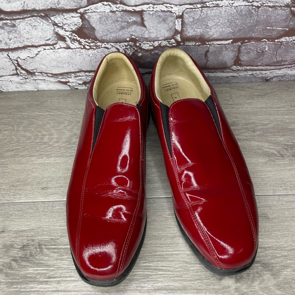 Nike Air Verdana Last Red Patent Leather Slip On Golf Shoes Women Sz 10M US/42EU